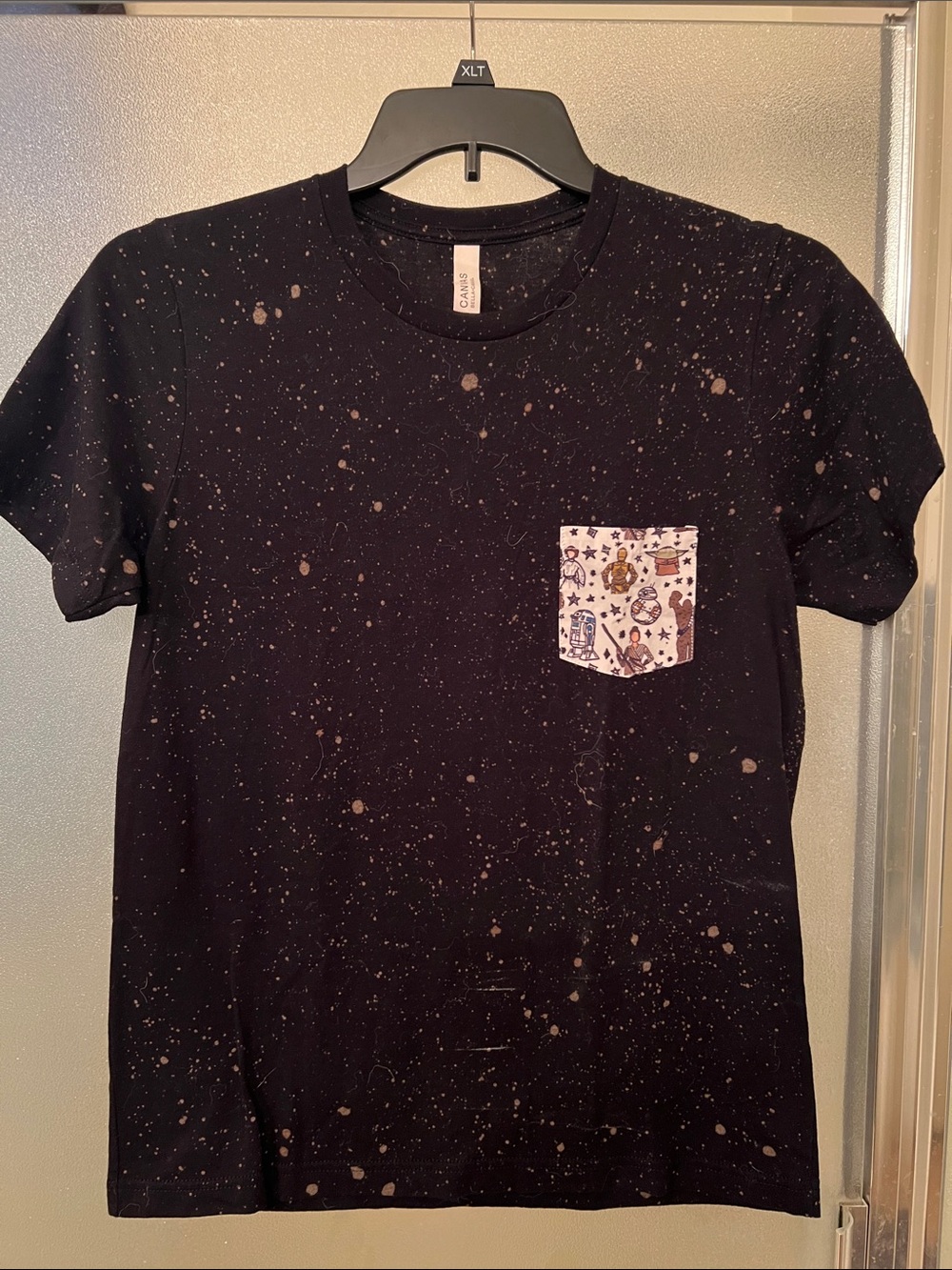 Custom Bella Canvas Black Speckled Pocket Tee with Star Wars Pocket